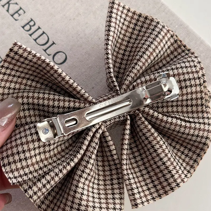 Korean Style Retro Houndstooth Bow Hairband for Women — feature 6