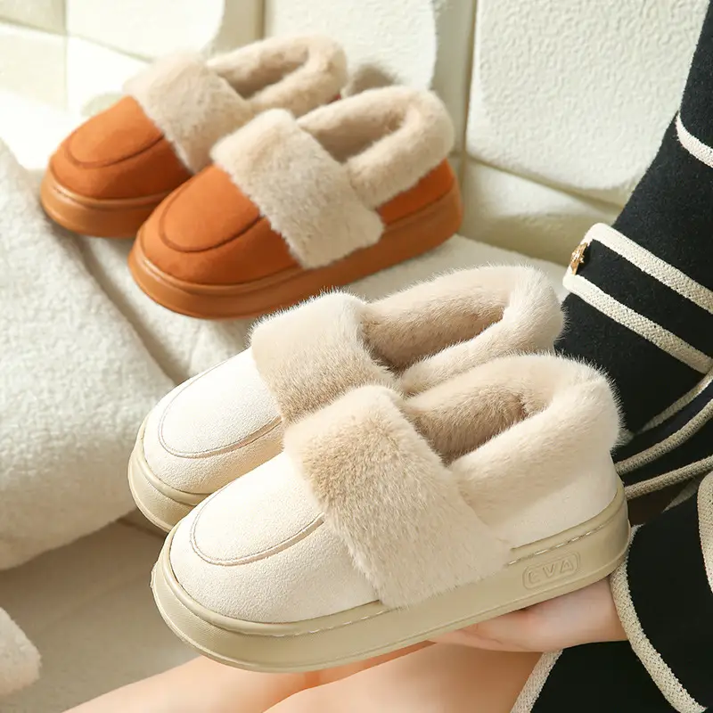 Cotton Slippers Women's Winter Bag Heel Indoor Home Household Confinement Warm Plush Outer Wear Cotton Shoes Men's Winter
