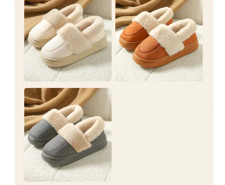 Cotton Slippers Women's Winter Bag Heel Indoor Home Household Confinement Warm Plush Outer Wear Cotton Shoes Men's Winter — feature 12