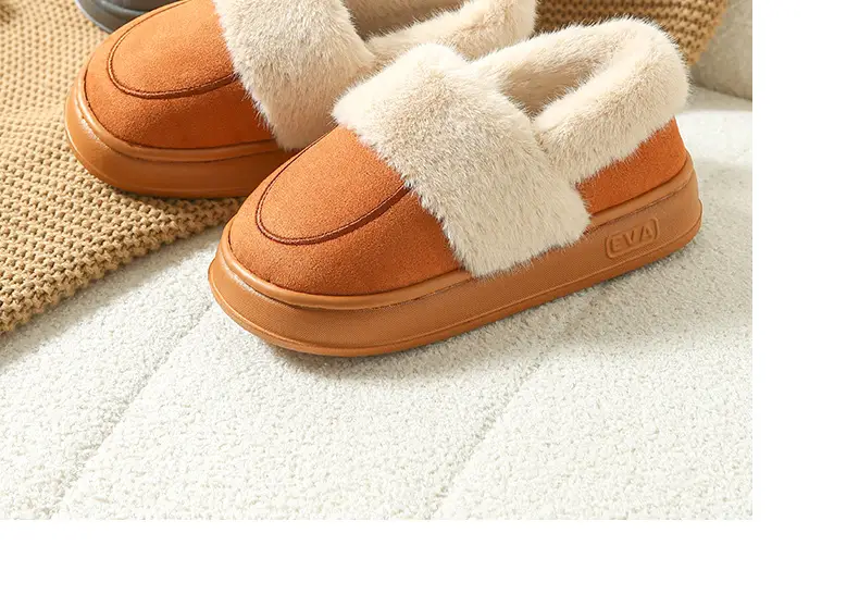 Cotton Slippers Women's Winter Bag Heel Indoor Home Household Confinement Warm Plush Outer Wear Cotton Shoes Men's Winter — feature 18