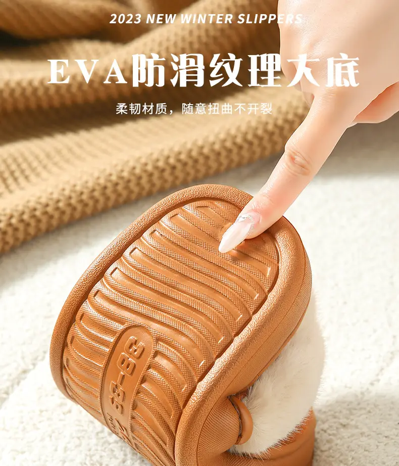 Cotton Slippers Women's Winter Bag Heel Indoor Home Household Confinement Warm Plush Outer Wear Cotton Shoes Men's Winter — feature 9