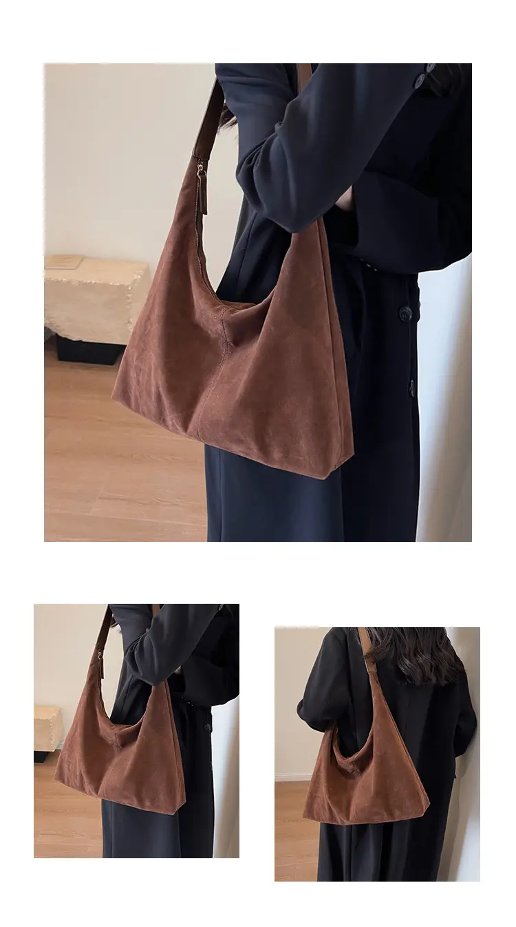 Korean Velvet Tote Bag for Women Brown 2025 — feature 10