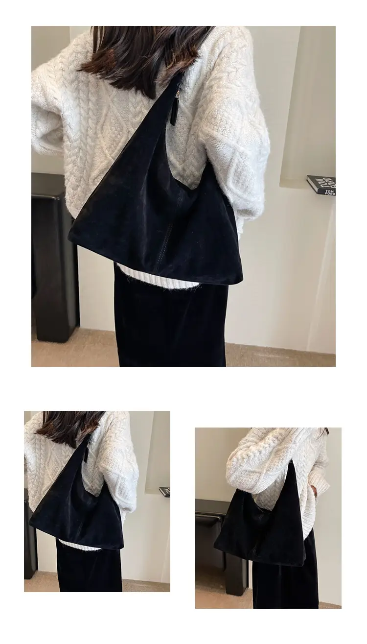 Korean Velvet Tote Bag for Women Brown 2025 — feature 11