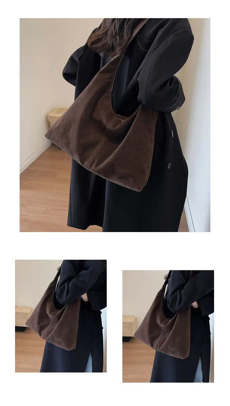 Korean Velvet Tote Bag for Women Brown 2025 — feature 12
