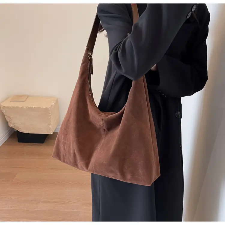 Korean Velvet Tote Bag for Women Brown 2025 — feature 14