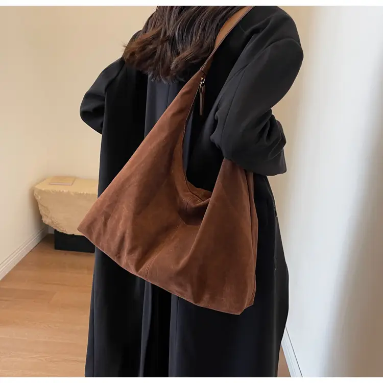 Korean Velvet Tote Bag for Women Brown 2025 — feature 15