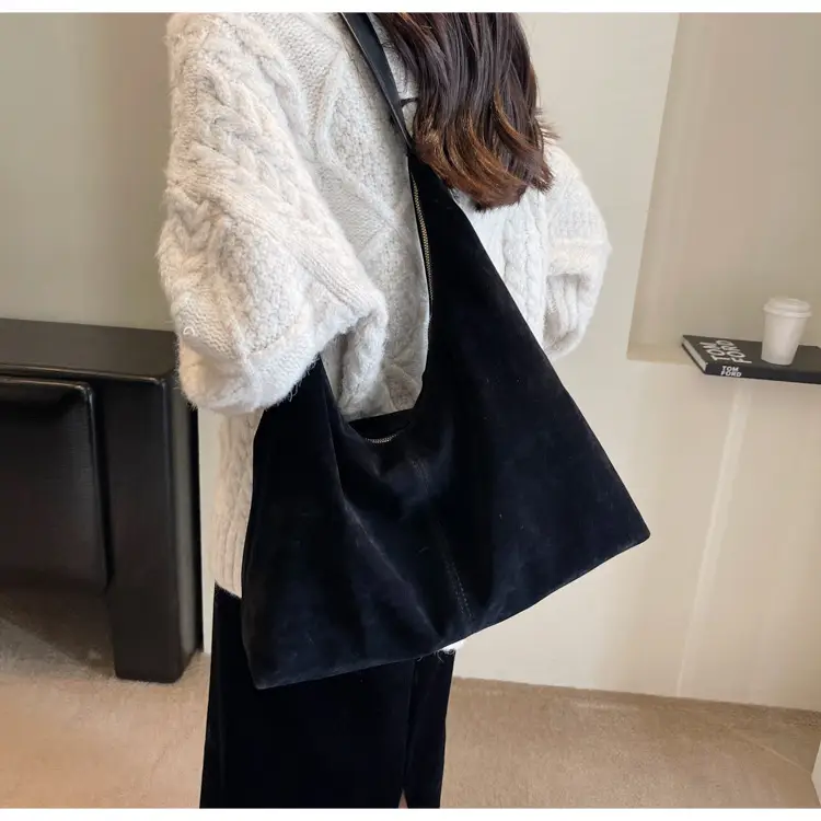 Korean Velvet Tote Bag for Women Brown 2025 — feature 18