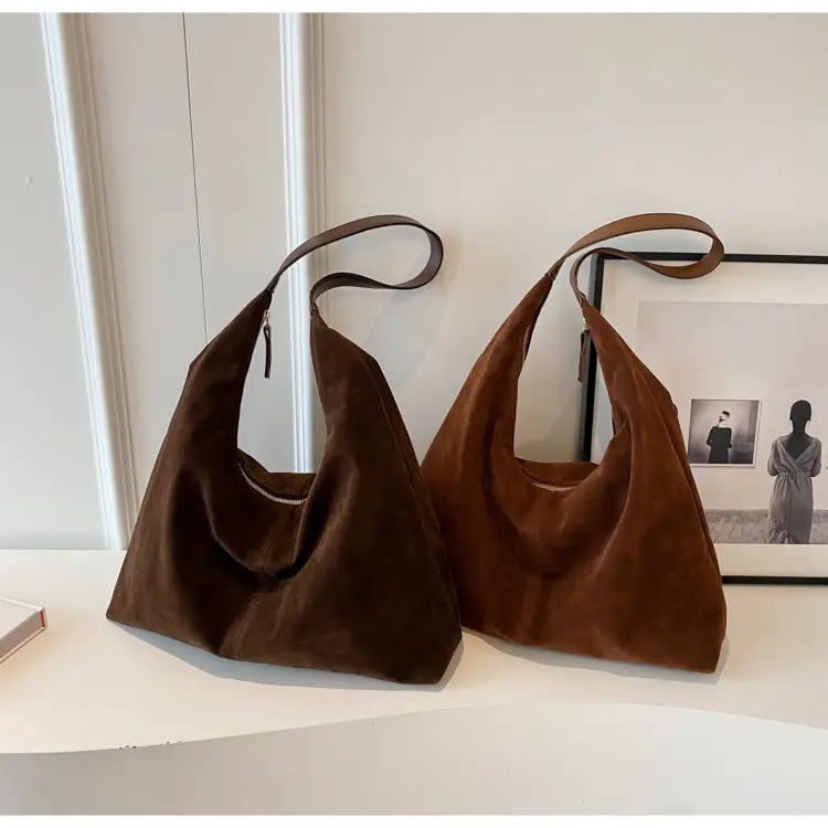 Korean Velvet Tote Bag for Women Brown 2025 — feature 20