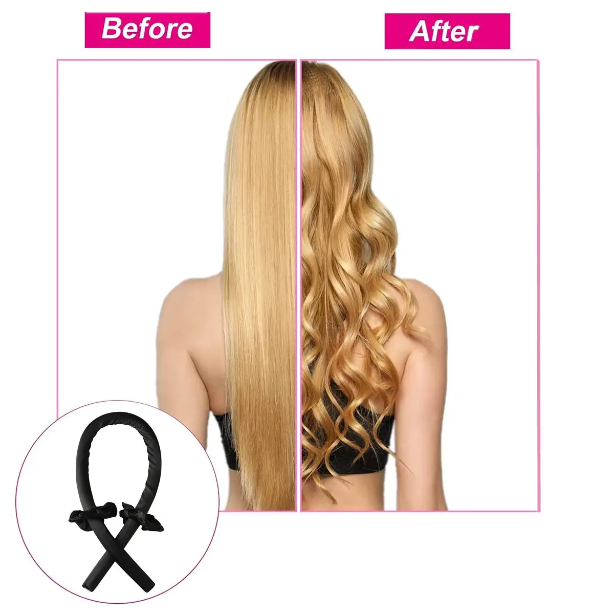 Pink Heat-Free Lazy Curling Wand Set - Image 11