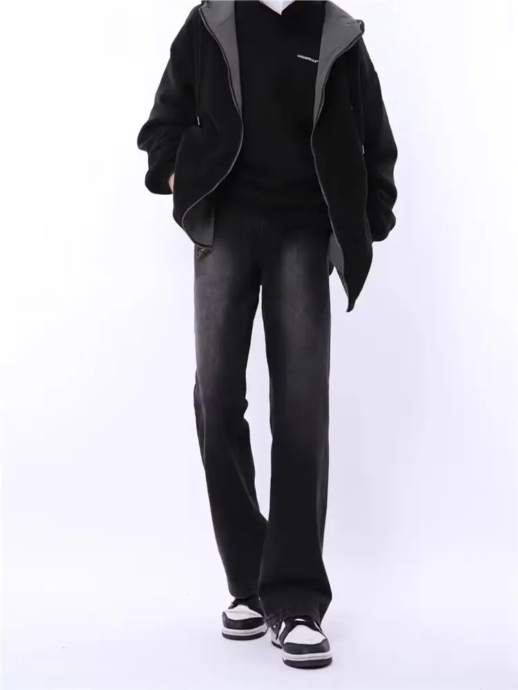 Men's Slim Fit Flared Black Jeans Straight Cleanfit Pants — feature 11