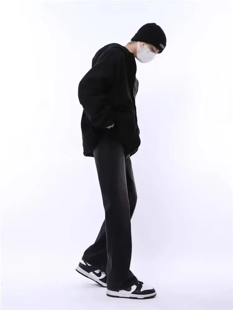 Men's Slim Fit Flared Black Jeans Straight Cleanfit Pants — feature 17
