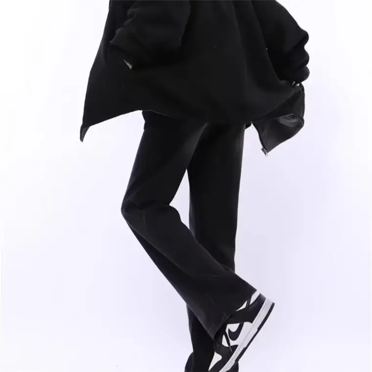 Men's Slim Fit Flared Black Jeans Straight Cleanfit Pants — feature 7