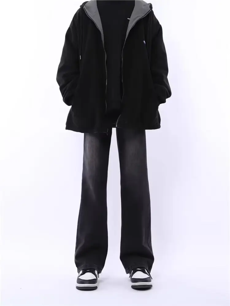 Men's Slim Fit Flared Black Jeans Straight Cleanfit Pants — feature 8