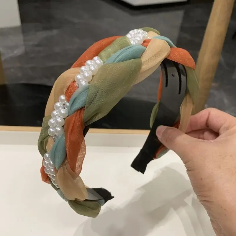 Women's Twist Retro Headband with Pearl Accents - Image 5