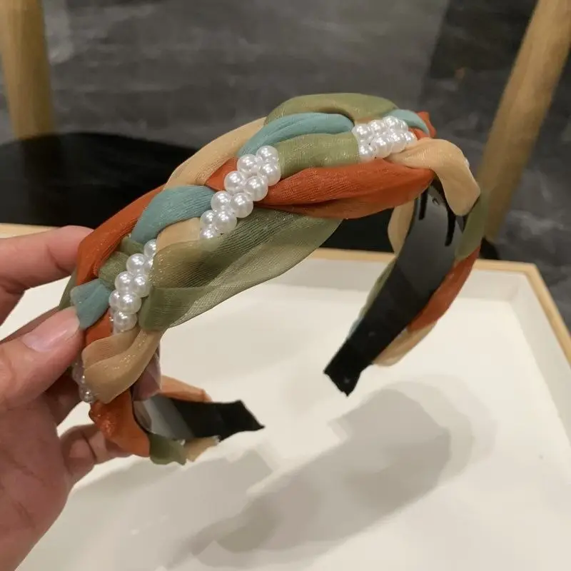 Women's Twist Retro Headband with Pearl Accents - Image 6