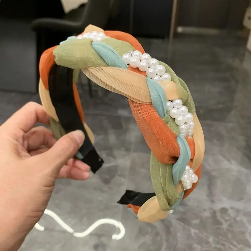 Women's Twist Retro Headband with Pearl Accents — feature 8