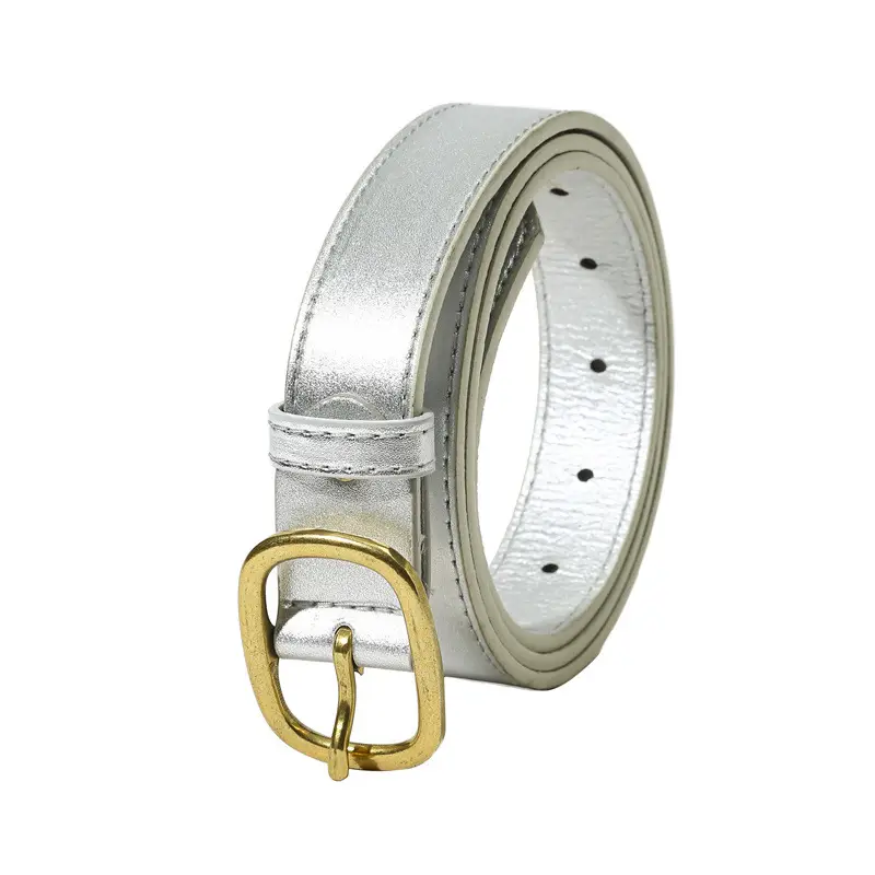 Brown Leather Belt with Gold buckle for Women — feature 5