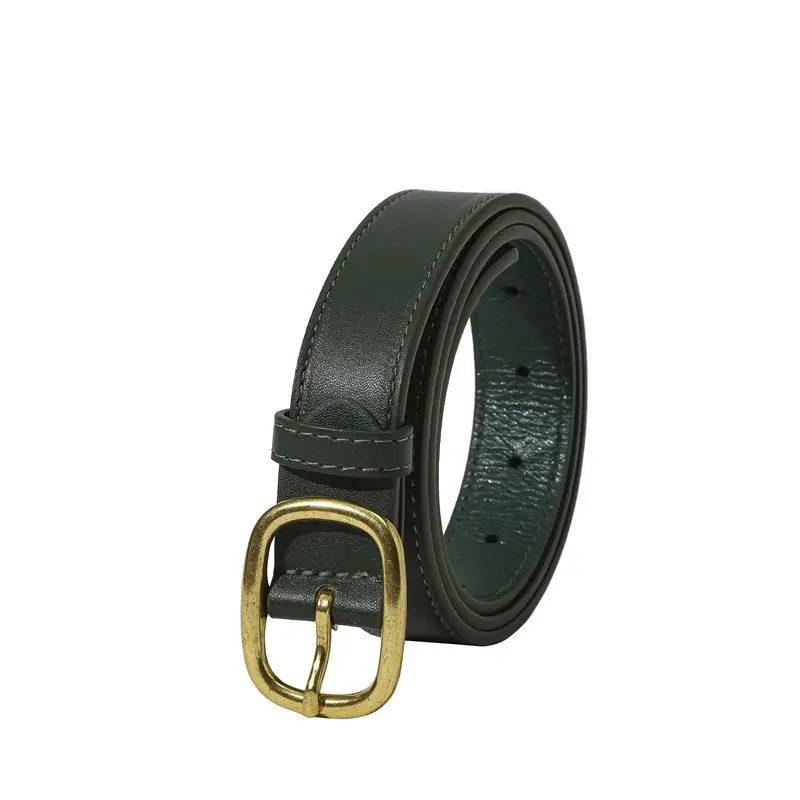Brown Leather Belt with Gold buckle for Women — feature 6