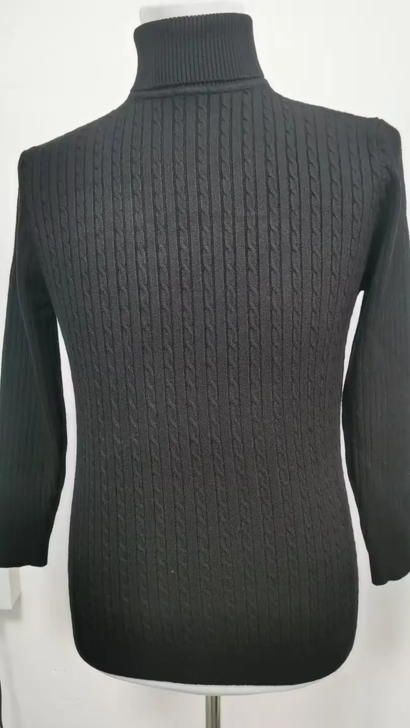 Men's Purple Turtleneck Pullover Sweater Autumn Slim Fit — feature 11