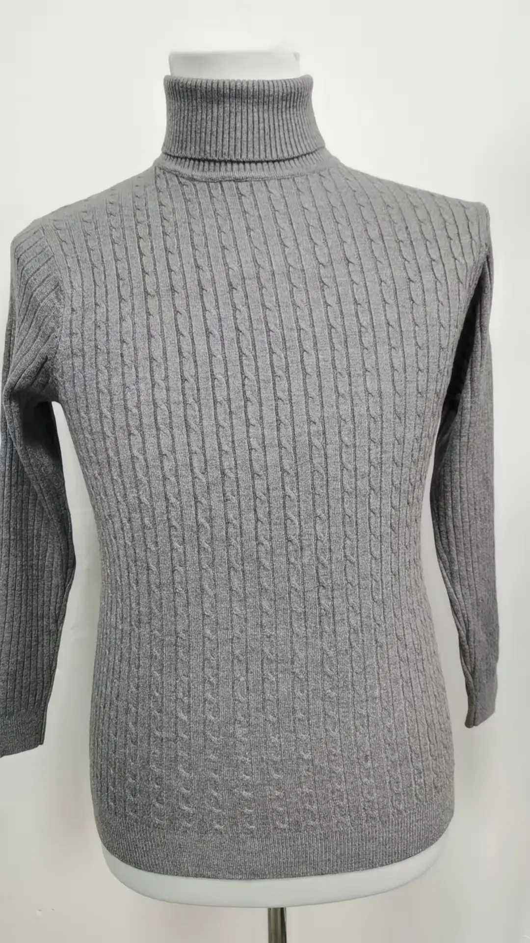 Men's Purple Turtleneck Pullover Sweater Autumn Slim Fit — feature 14
