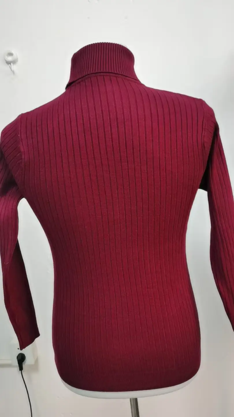 Men's Purple Turtleneck Pullover Sweater Autumn Slim Fit — feature 18