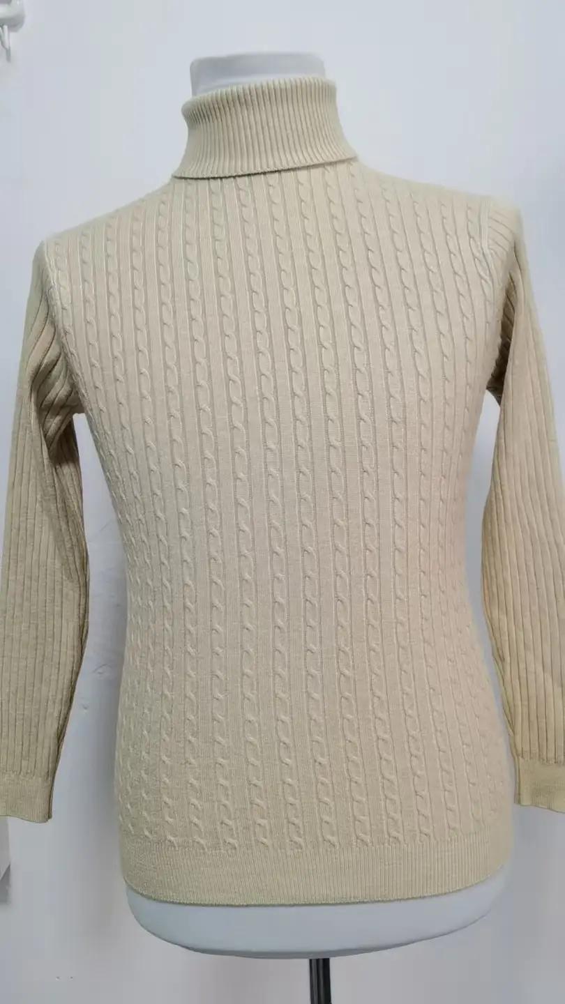 Men's Purple Turtleneck Pullover Sweater Autumn Slim Fit — feature 22