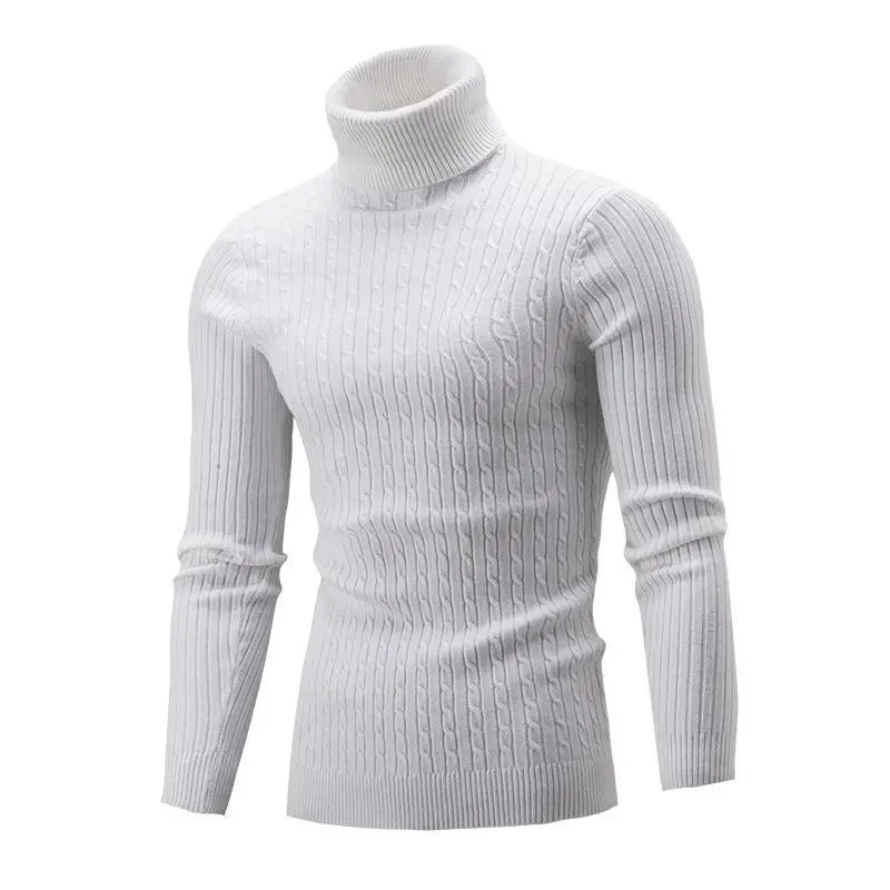 Men's Purple Turtleneck Pullover Sweater Autumn Slim Fit — feature 24