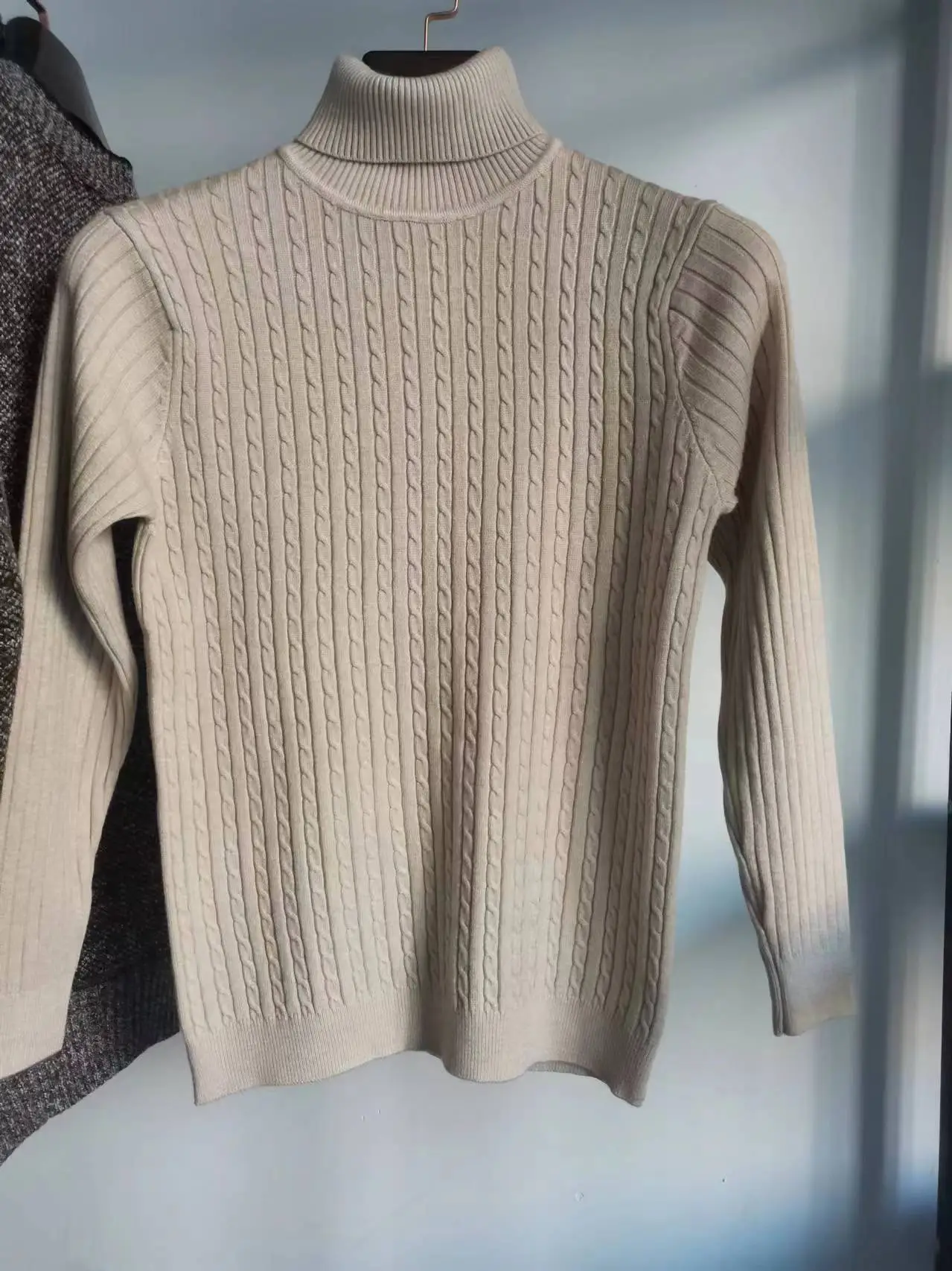 Men's Purple Turtleneck Pullover Sweater Autumn Slim Fit — feature 31