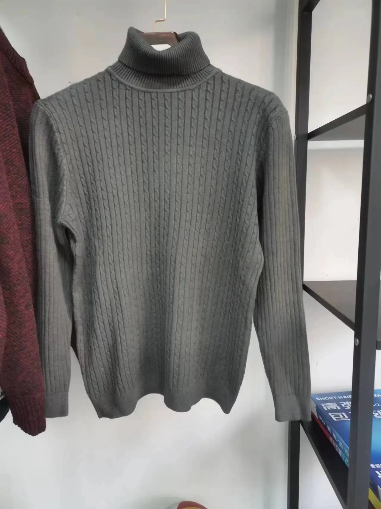 Men's Purple Turtleneck Pullover Sweater Autumn Slim Fit — feature 33