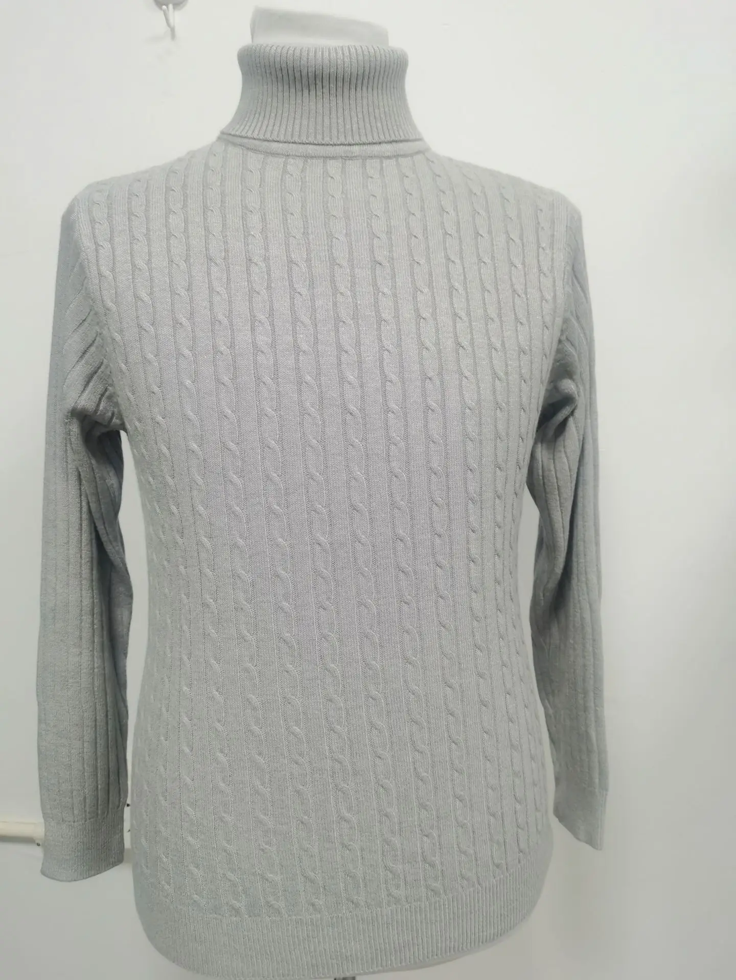 Men's Purple Turtleneck Pullover Sweater Autumn Slim Fit — feature 40