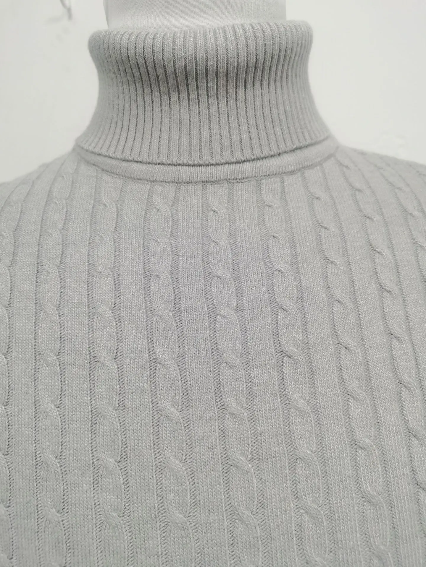 Men's Purple Turtleneck Pullover Sweater Autumn Slim Fit — feature 43
