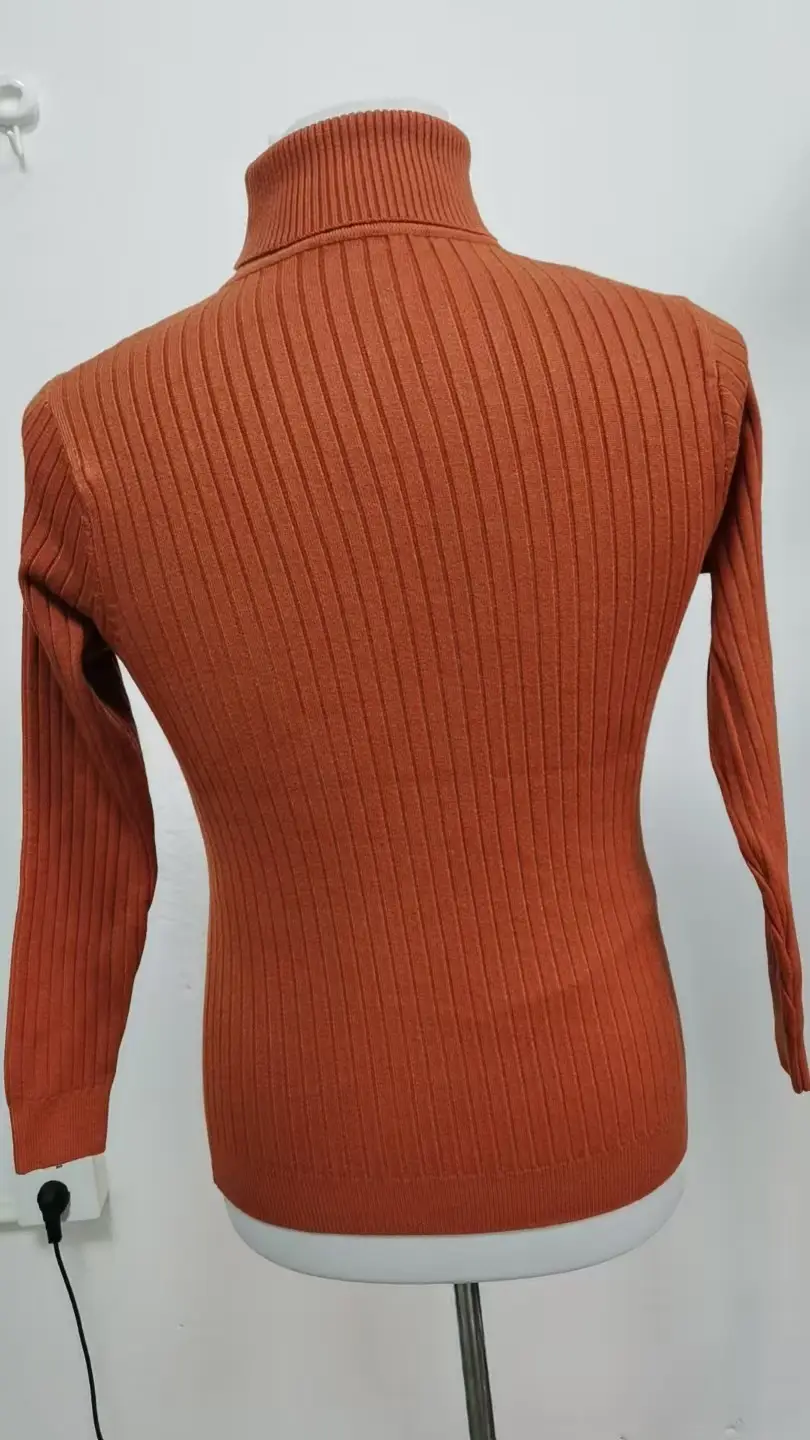 Men's Purple Turtleneck Pullover Sweater Autumn Slim Fit — feature 6