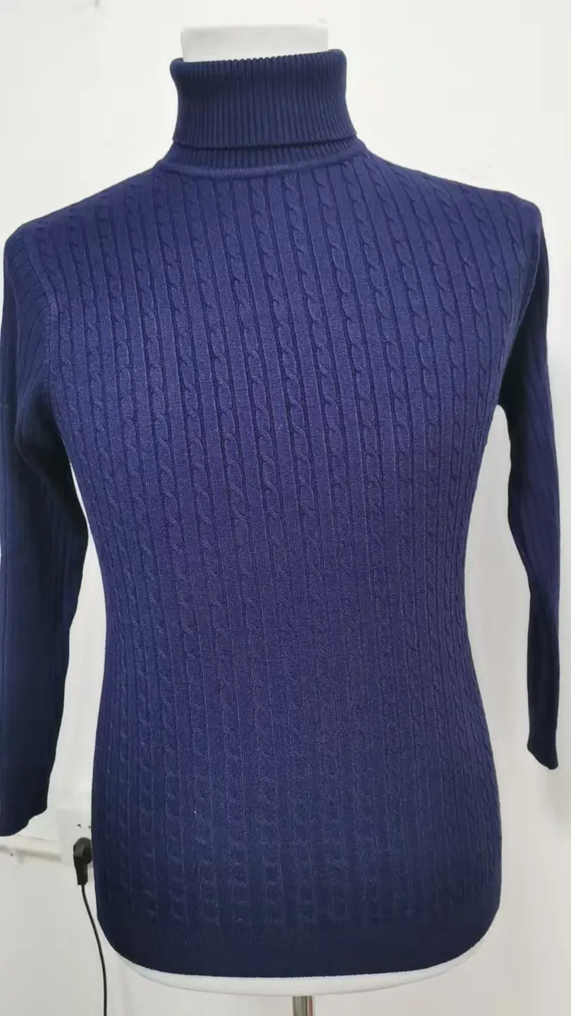 Men's Purple Turtleneck Pullover Sweater Autumn Slim Fit — feature 8