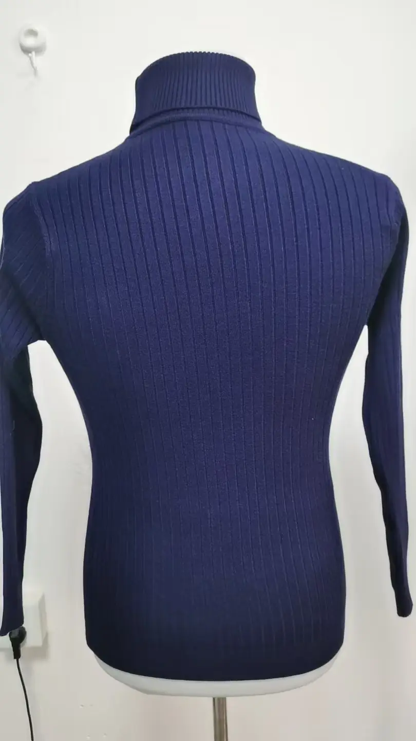 Men's Purple Turtleneck Pullover Sweater Autumn Slim Fit — feature 9