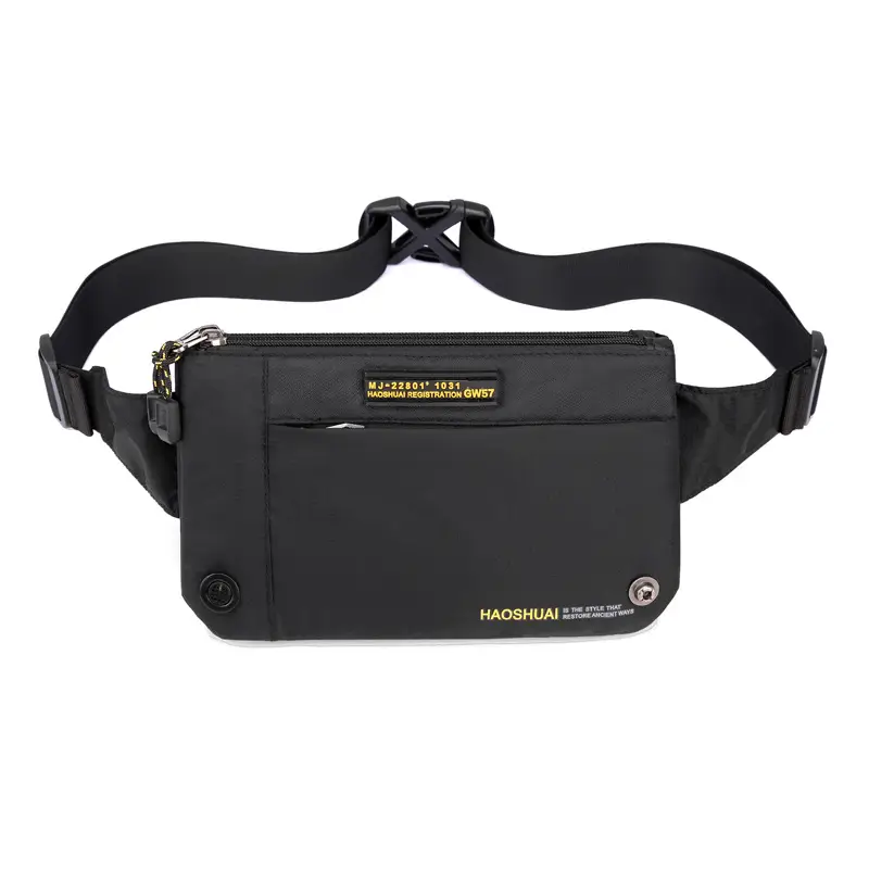 Men's Black Fanny Bag with Zipper Closure - Image 8