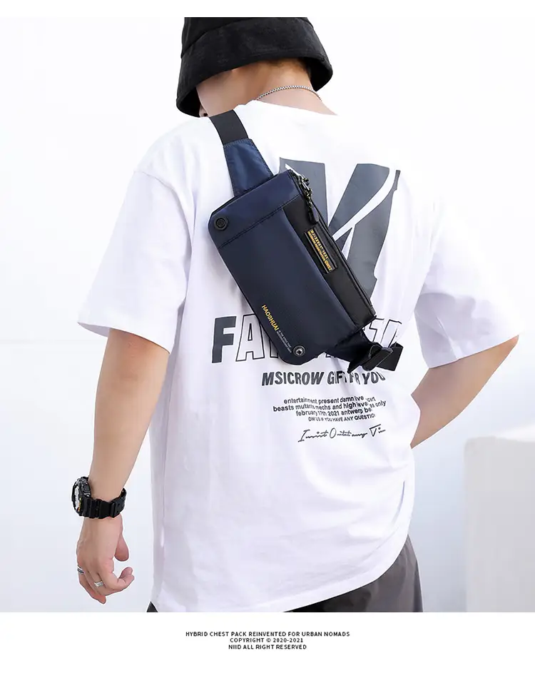 Men's Black Fanny Bag with Zipper Closure — feature 19
