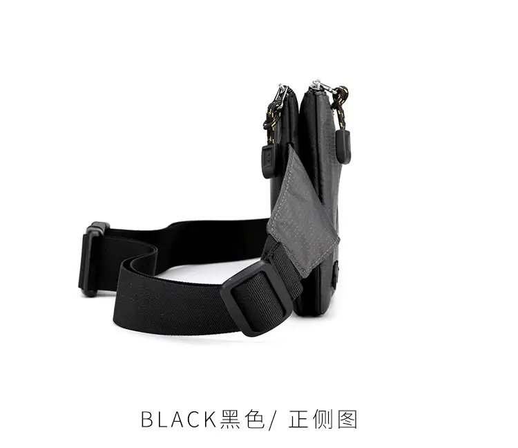 Men's Black Fanny Bag with Zipper Closure — feature 25