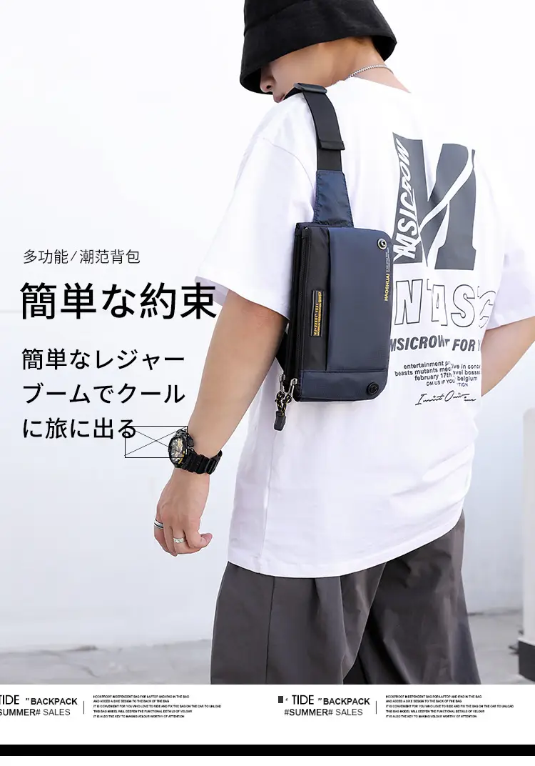 Men's Black Fanny Bag with Zipper Closure — feature 3