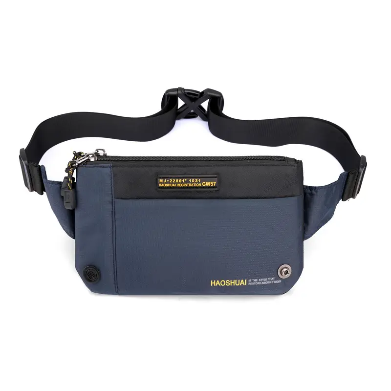 Men's Black Fanny Bag with Zipper Closure - Image 2