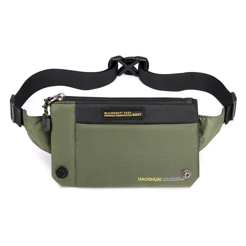 Men's Black Fanny Bag with Zipper Closure - Image 3