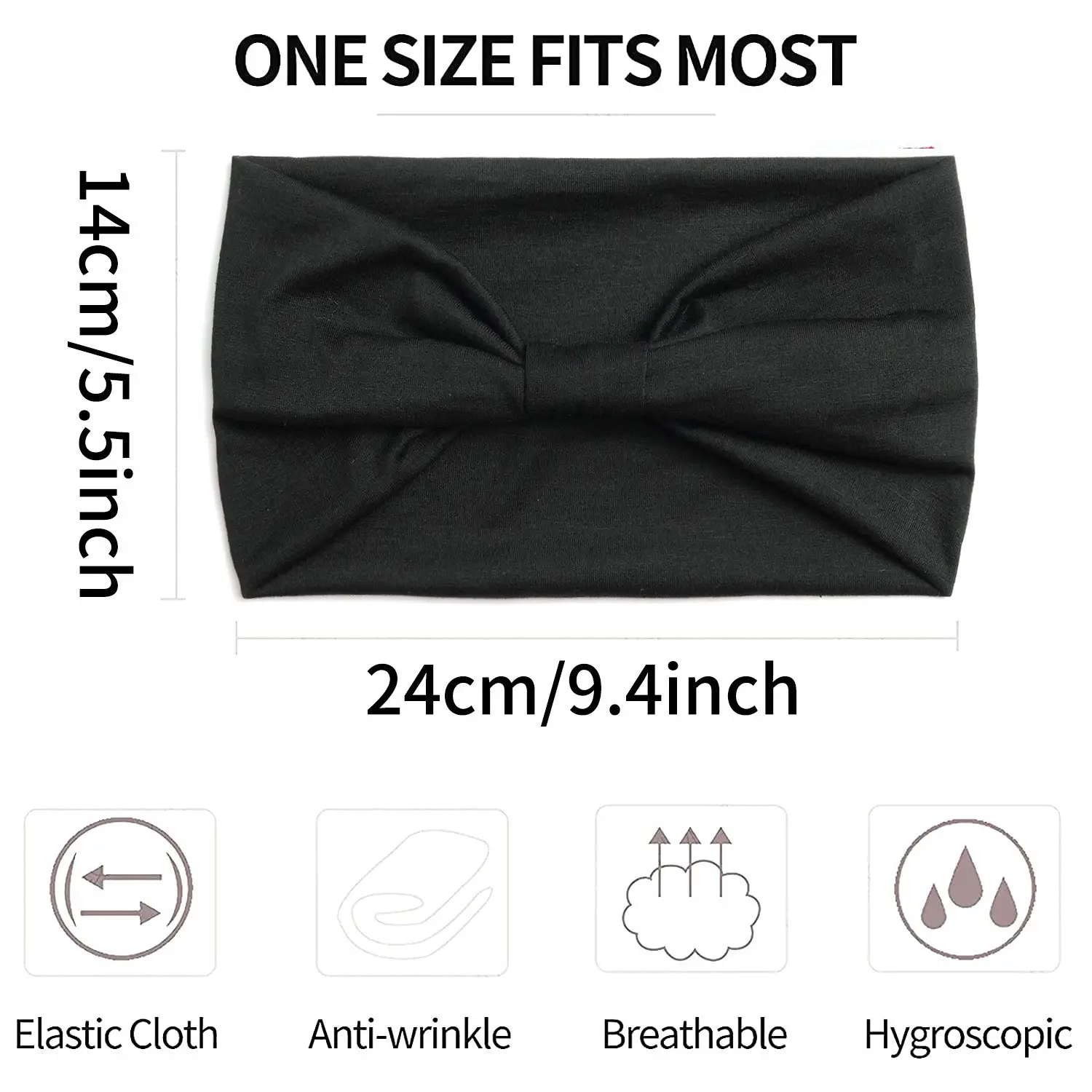 Blue Elastic Hair Band for Men Women Sports Yoga Running