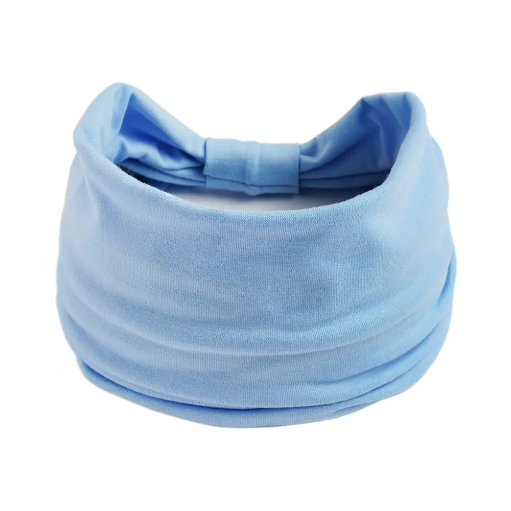Blue Elastic Hair Band for Men Women Sports Yoga Running