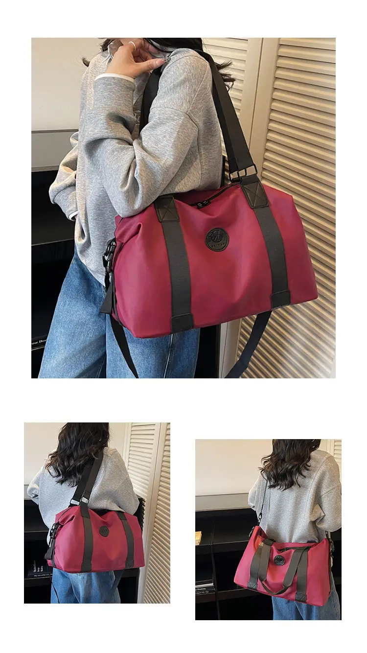 Large Capacity Yoga Bag Red Black Shoulder Handbag — feature 19
