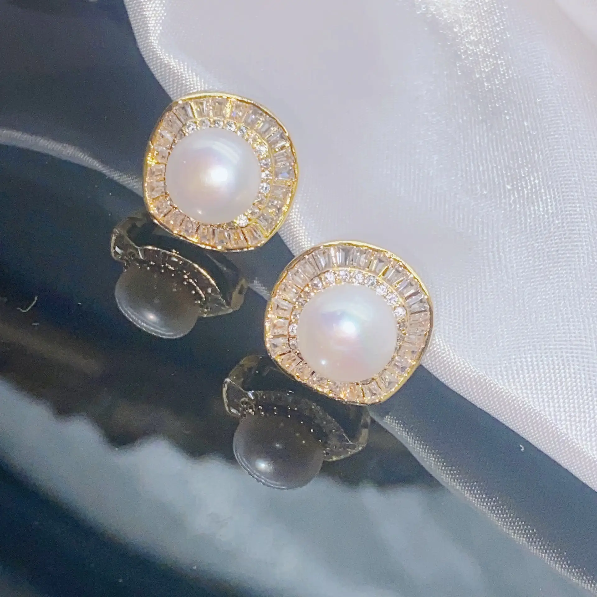 Pearl & Diamond Stud Earrings Set for Women — feature 16