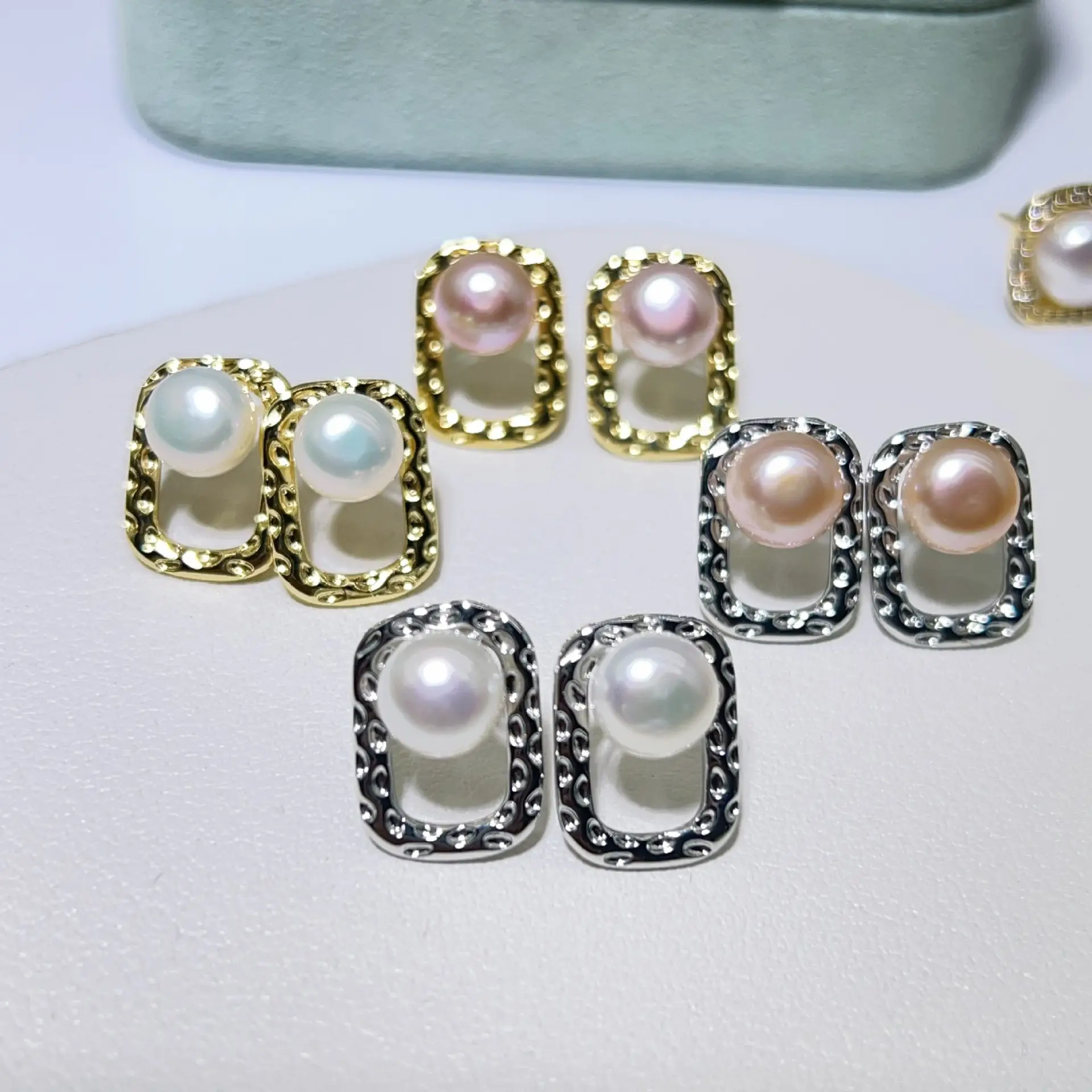 Pearl & Diamond Stud Earrings Set for Women — feature 8