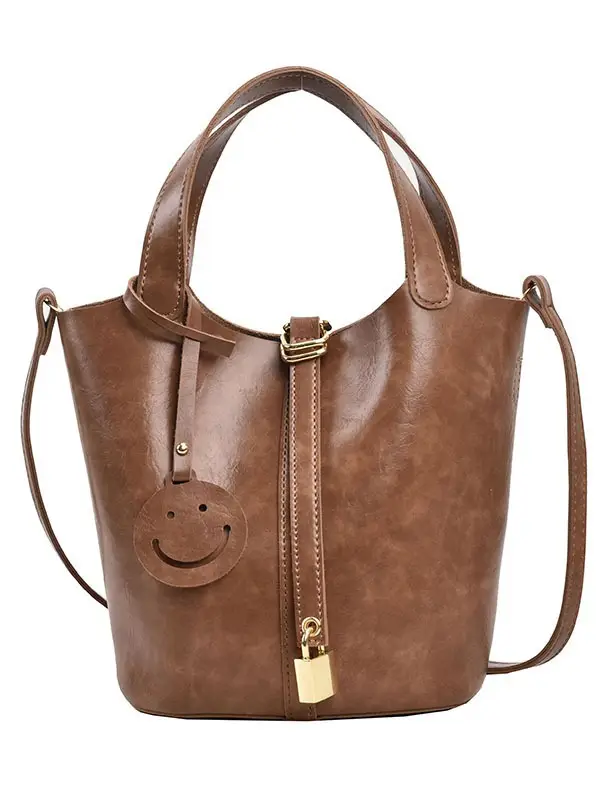 Women's Brown Leather Shoulder Bag 2023 Retro Style - Image 8