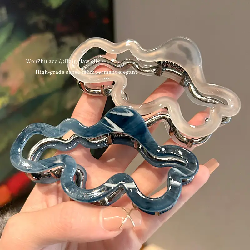 Acetate Bow Hairpin Women Large Cross Clip Shark Clip