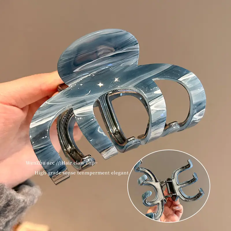 Acetate Bow Hairpin Women Large Cross Clip Shark Clip