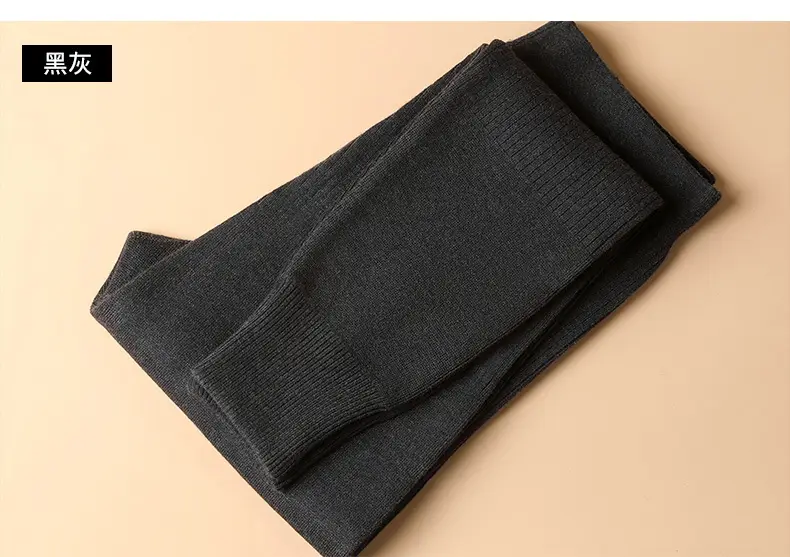 Winter pure wool thickened wool pants men's and women's same warm loose plus size high waist outer wear bottoming pants comfortable — feature 15
