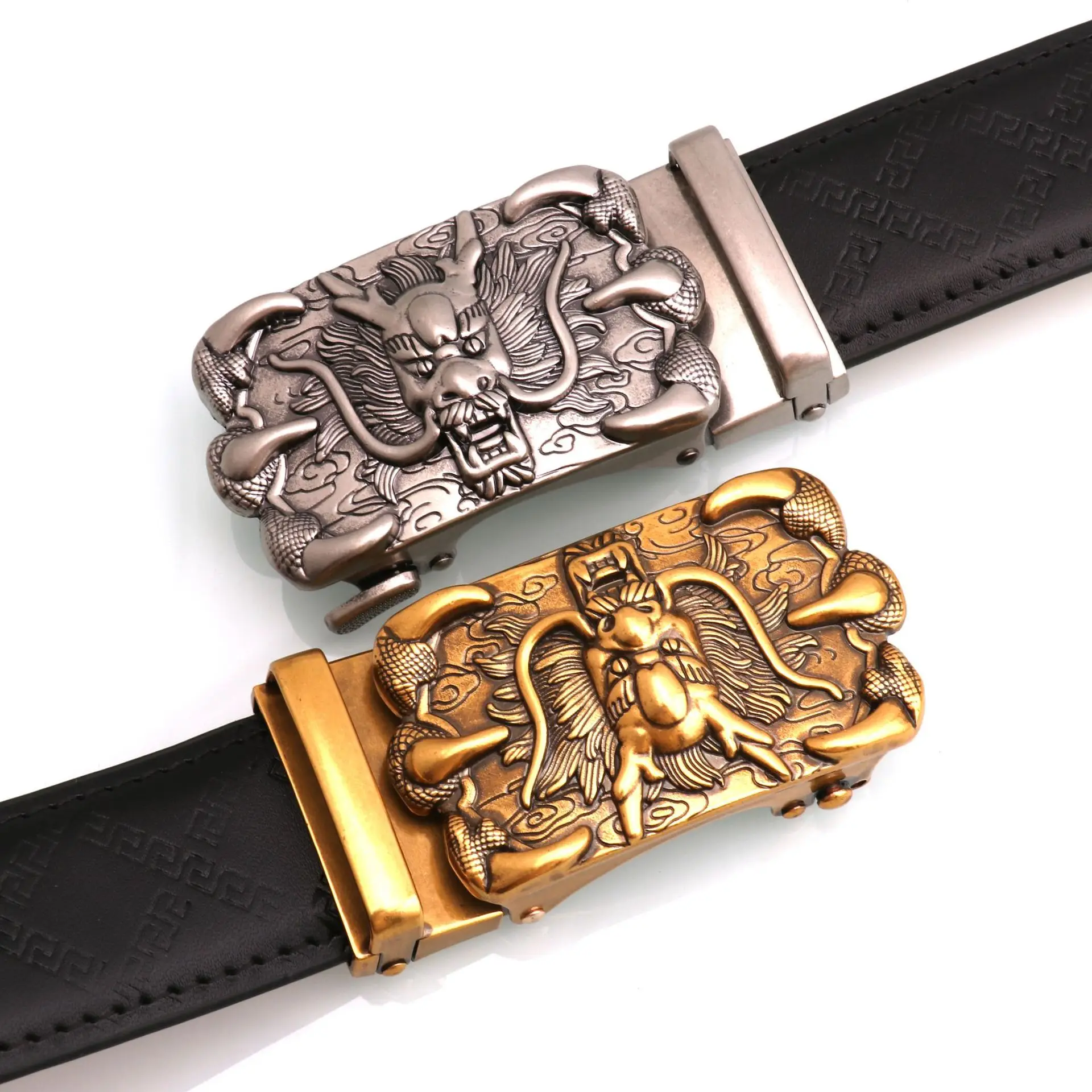 Hongsheng Gold Dragon Buckle Belt for Men